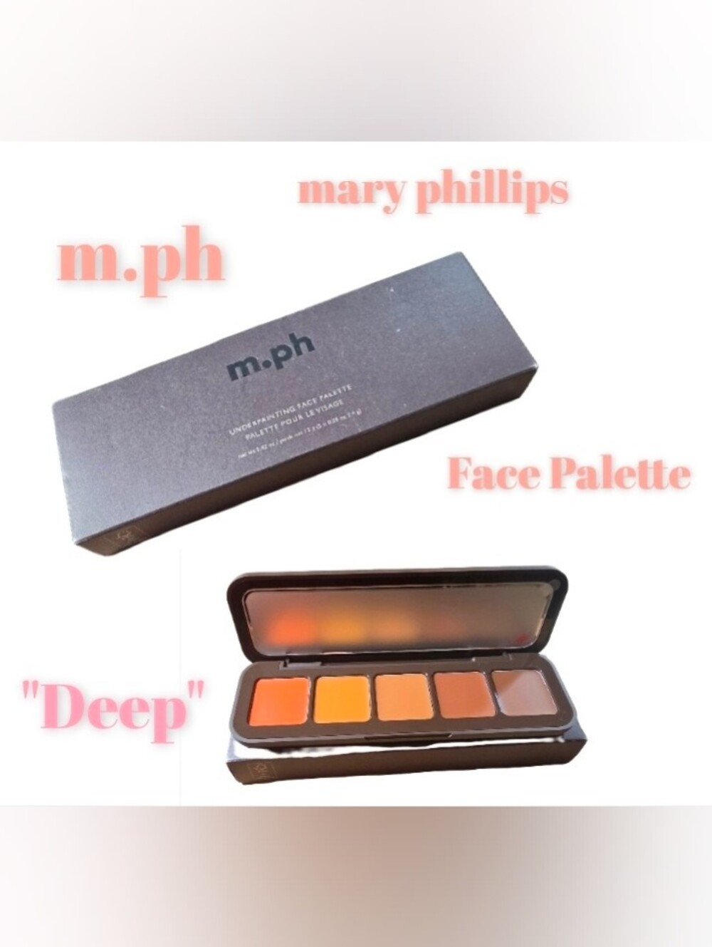 m.ph by Mary Phillips Underpainting Face Highlight & Contour Palette Deep NEW